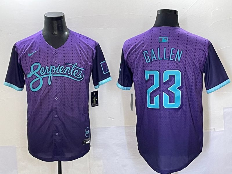 Men 2025 Arizona Diamondback #23 Gallen Purple Joint Name Nike MLB Jersey style 11